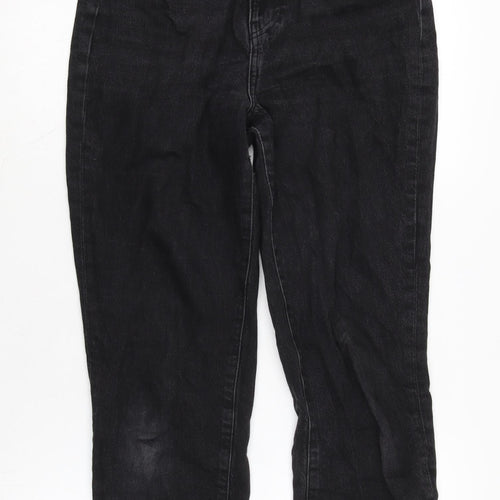 George Womens Black Cotton Blend Straight Jeans Size 10 L25.5 in Regular Tie