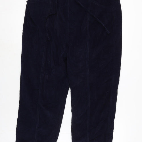 Isle Womens Blue Cotton Trousers Size 38 in L24 in Regular Tie