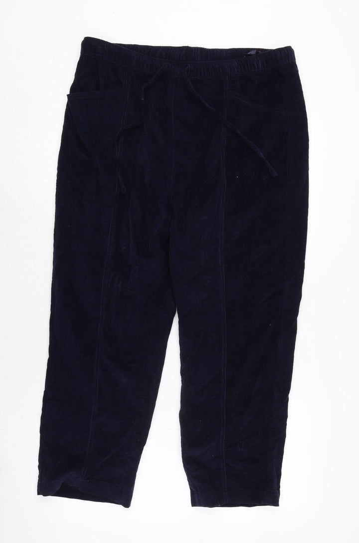 Isle Womens Blue Cotton Trousers Size 38 in L24 in Regular Tie