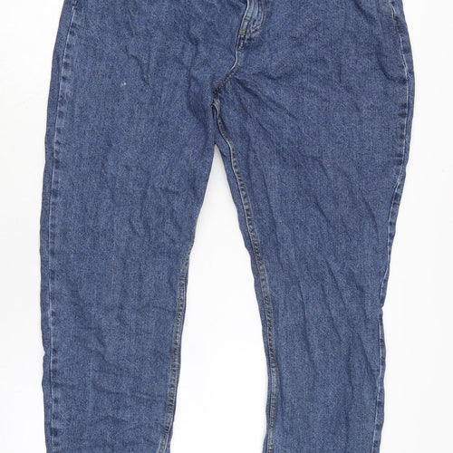 Denim & Co. Womens Blue Cotton Straight Jeans Size 18 L30 in Regular Zip