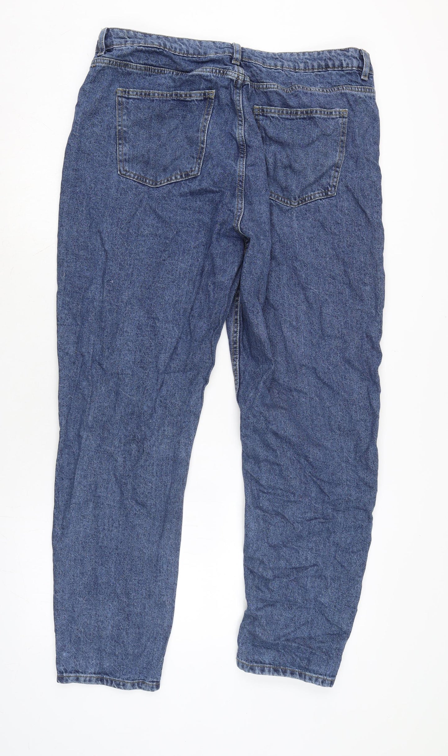Denim & Co. Womens Blue Cotton Straight Jeans Size 18 L30 in Regular Zip