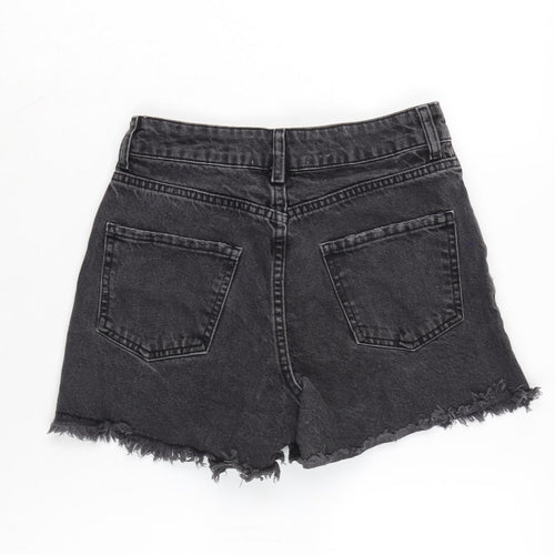 New Look Girls Grey Cotton Cut-Off Shorts Size 11 Years Regular Zip