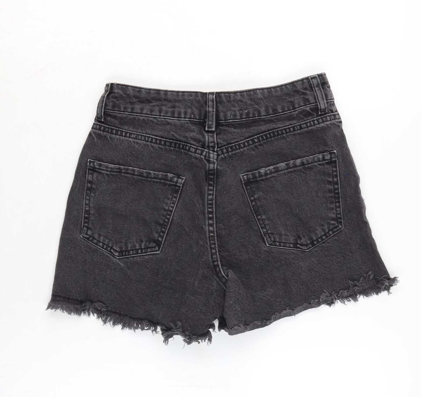 New Look Girls Grey Cotton Cut-Off Shorts Size 11 Years Regular Zip