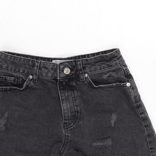 New Look Girls Grey Cotton Cut-Off Shorts Size 11 Years Regular Zip