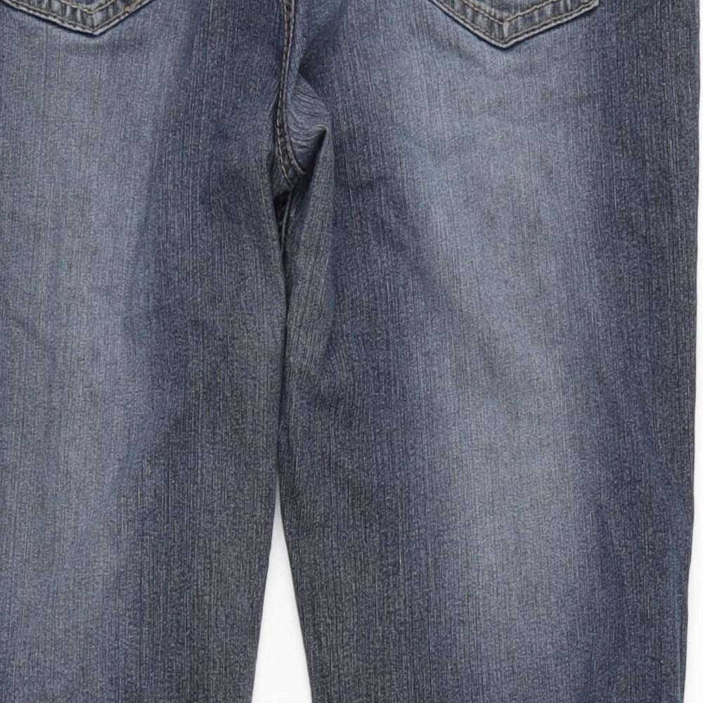 Dorothy Perkins Womens Blue Cotton Blend Bootcut Jeans Size 16 L30 in Regular Zip