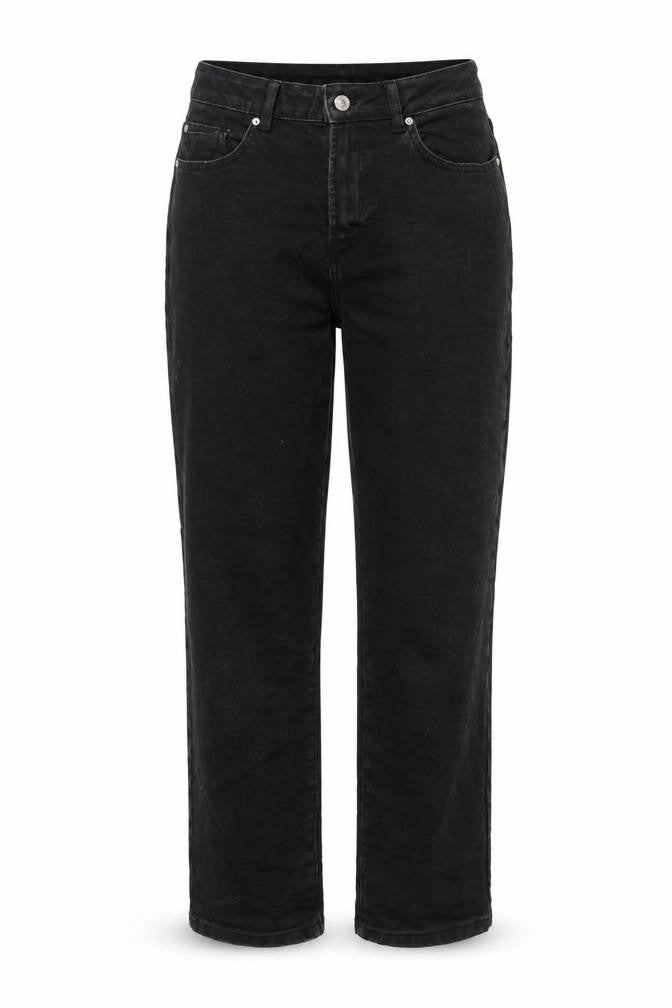 Denim & Co. Womens Grey Cotton Blend Straight Jeans Size 14 L26.5 in Regular Zip