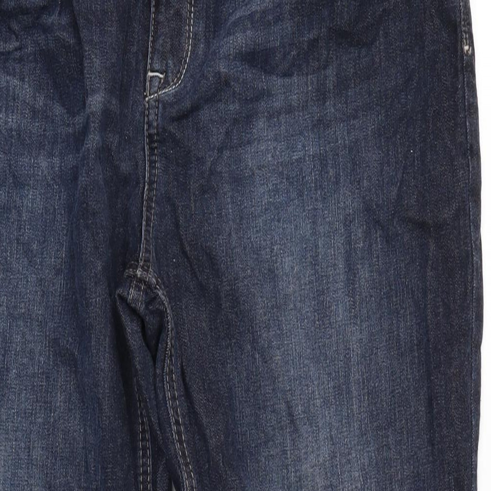 NEXT Womens Blue Cotton Blend Bootcut Jeans Size 18 L30.5 in Regular Zip