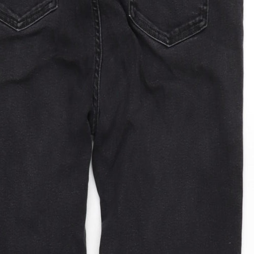 Marks and Spencer Womens Grey Cotton Blend Straight Jeans Size 16 L27.5 in Regular Zip