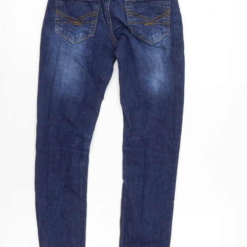 Firetrap Boys Blue Cotton Tapered Jeans Size 10-11 Years L26 in Regular Zip