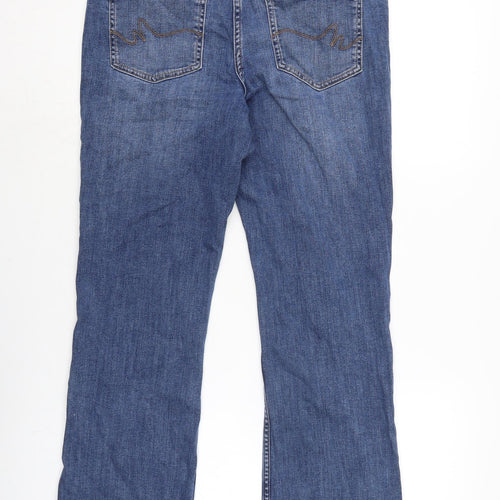 Nexrt Womens Blue Cotton Blend Bootcut Jeans Size 12 L30 in Regular Zip