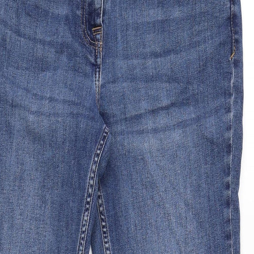 Nexrt Womens Blue Cotton Blend Bootcut Jeans Size 12 L30 in Regular Zip