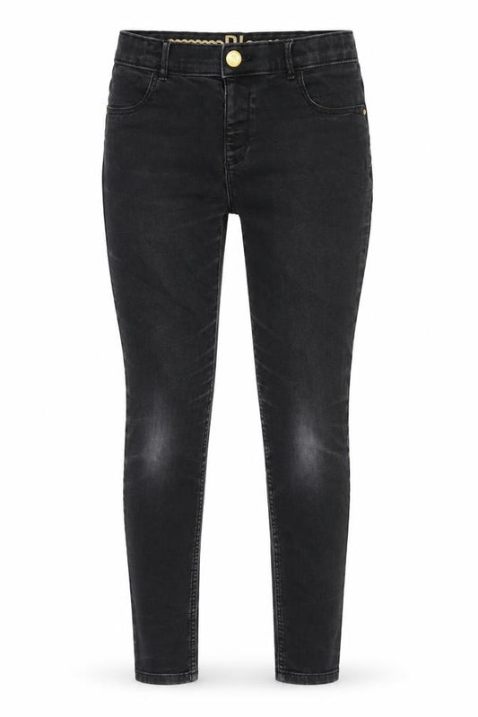 River Island Girls Grey Cotton Tapered Jeans Size 12 Years L26 in Regular Zip