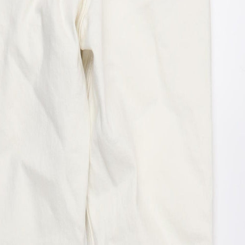 Topshop Womens Ivory Cotton Blend Straight Jeans Size 28 in L26 in Regular Zip - Raw Hem