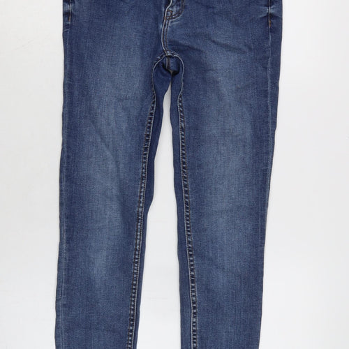 New Look Womens Blue Cotton Blend Tapered Jeans Size 10 L29 in Regular Zip