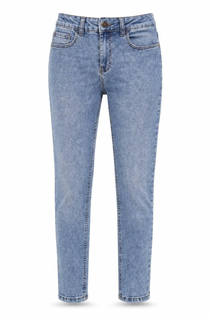Denim & Co. Girls Blue Cotton Skinny Jeans Size 11-12 Years L27.5 in Regular Zip