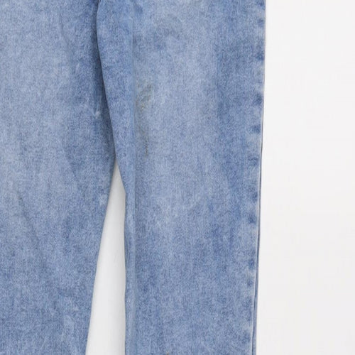 Denim & Co. Girls Blue Cotton Skinny Jeans Size 11-12 Years L27.5 in Regular Zip