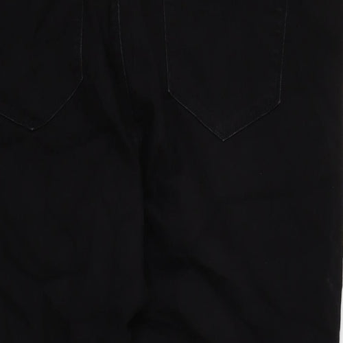 Dorothy Perkins Womens Black Cotton Blend Cropped Jeans Size 18 L22 in Regular Zip