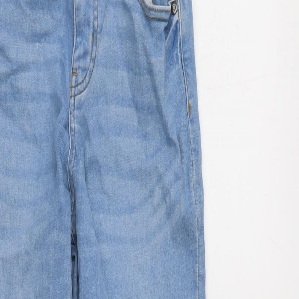 Denim & Co. Girls Blue Cotton Skinny Jeans Size 10-11 Years L24.5 in Regular Zip