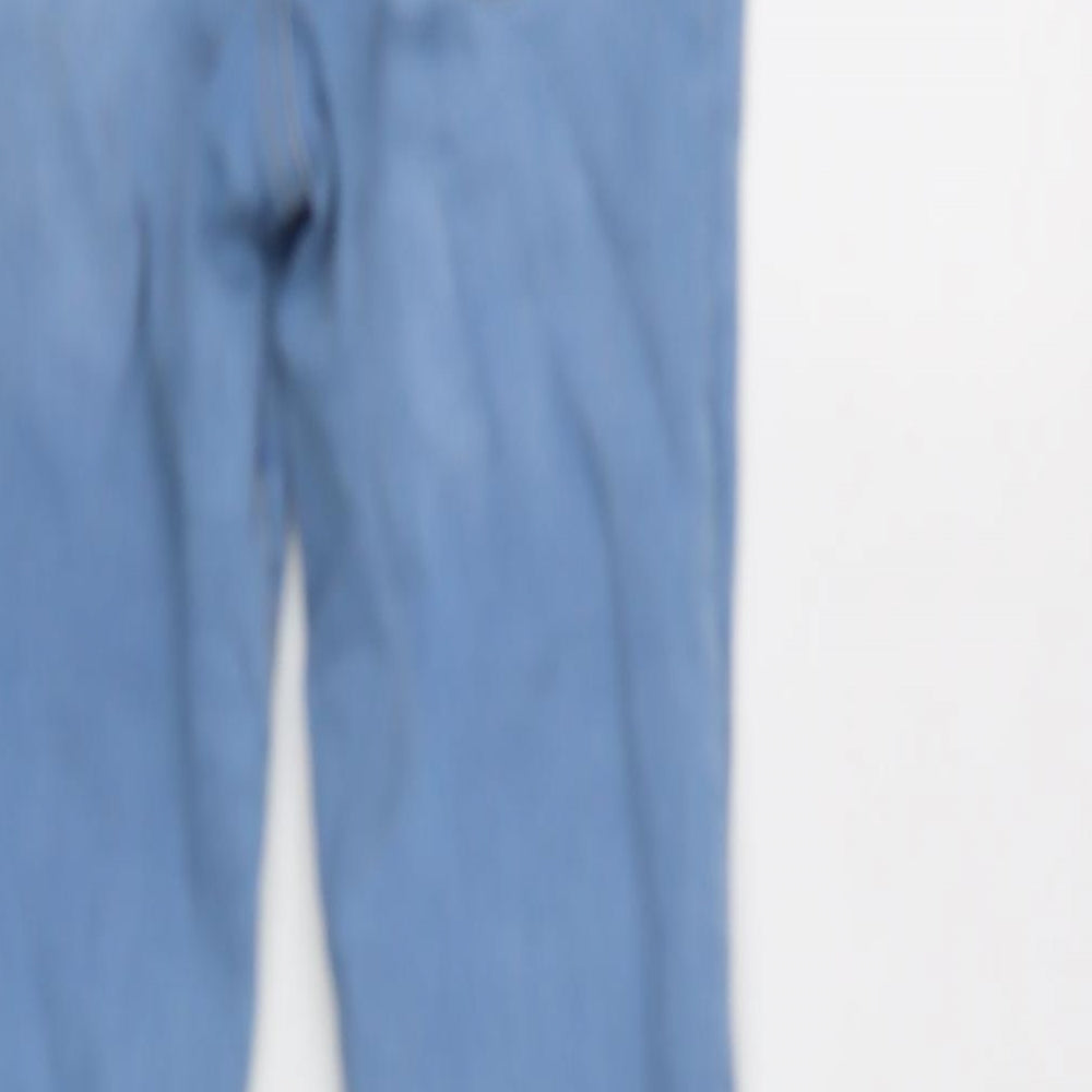 Denim & Co. Girls Blue Cotton Skinny Jeans Size 10-11 Years L24.5 in Regular Zip