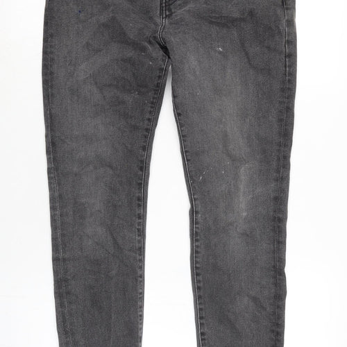 H&M Mens Grey Cotton Blend Tapered Jeans Size 32 in L32 in Regular Button