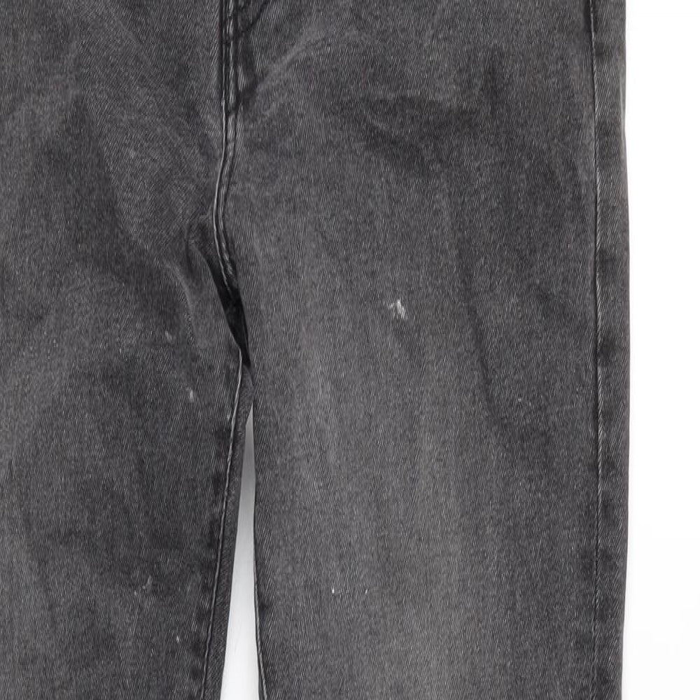 H&M Mens Grey Cotton Blend Tapered Jeans Size 32 in L32 in Regular Button