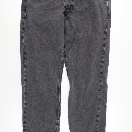 Just Organic Mens Grey Cotton Blend Straight Jeans Size 32 in L30 in Regular Zip