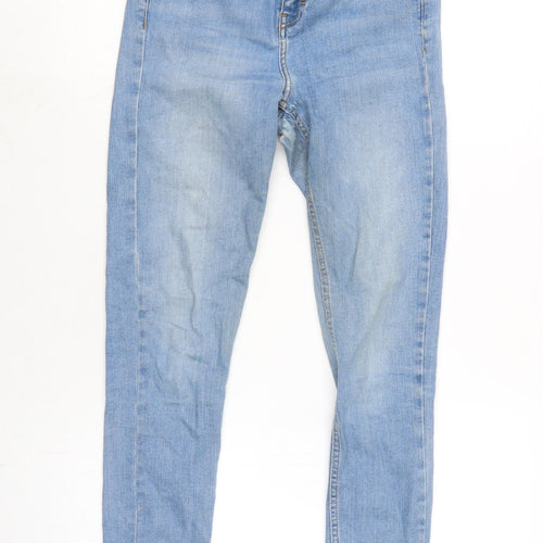 Topshop Womens Blue Cotton Blend Straight Jeans Size 26 in L27 in Regular Zip