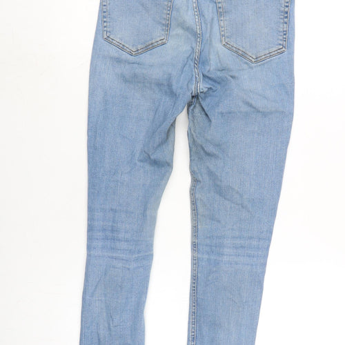 Topshop Womens Blue Cotton Blend Straight Jeans Size 26 in L27 in Regular Zip