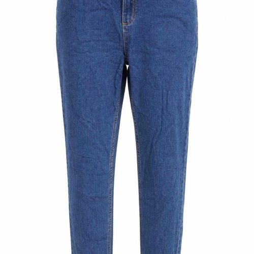 Marks and Spencer Womens Blue Cotton Blend Straight Jeans Size 14 L30 in Regular Zip