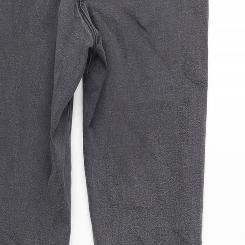 Topshop Womens Grey Cotton Blend Straight Jeans Size 26 in L28 in Regular Zip