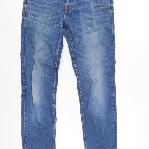 NEXT Womens Blue Cotton Blend Skinny Jeans Size 30 in L31 in Regular Button