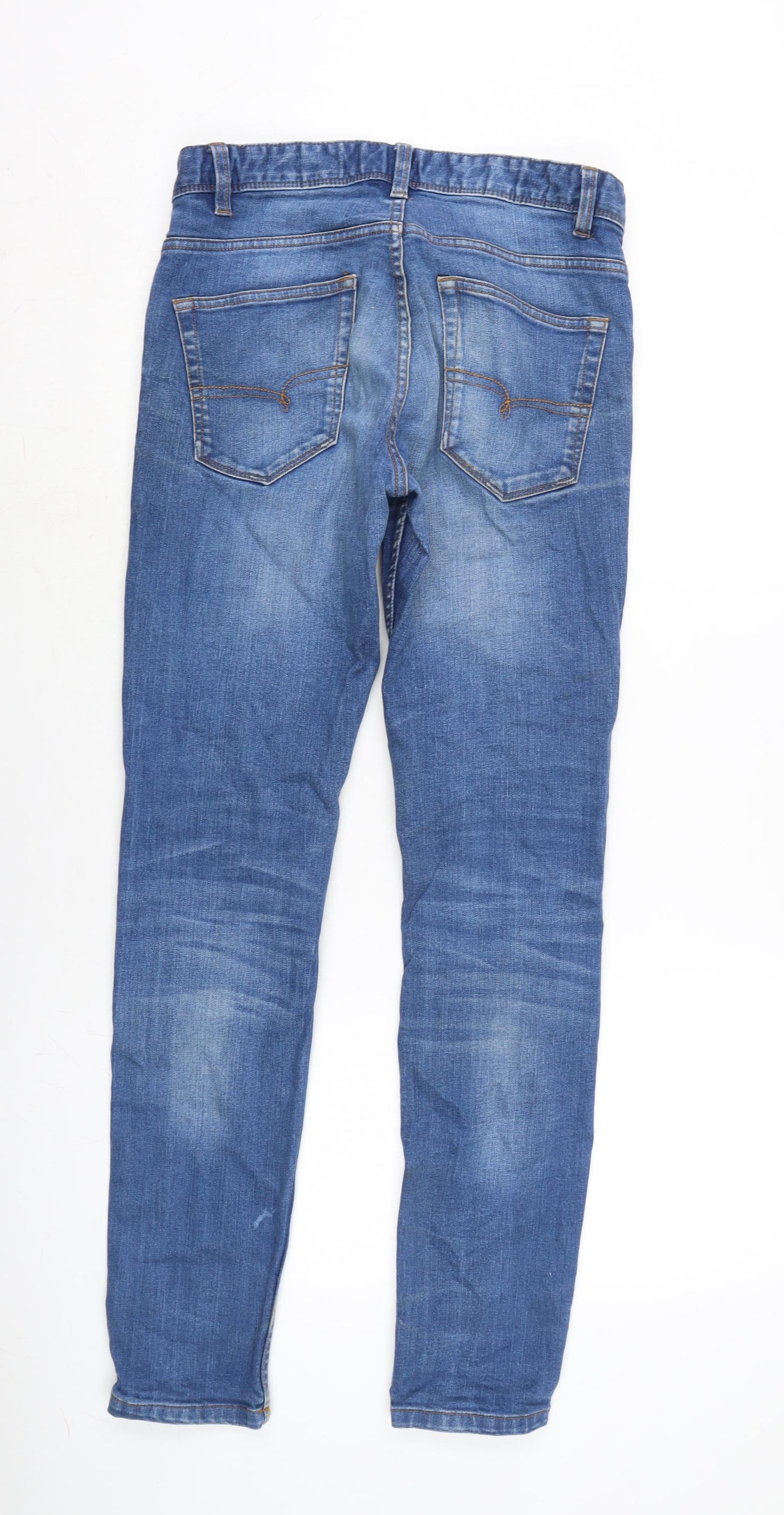 NEXT Womens Blue Cotton Blend Skinny Jeans Size 30 in L31 in Regular Button