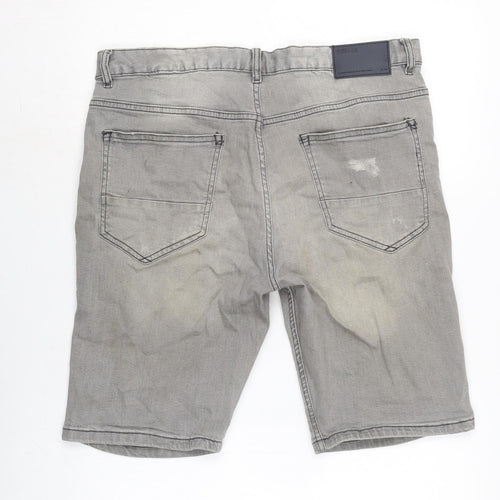 Denim & Co. Mens Grey Cotton Bermuda Shorts Size 34 in L10 in Regular Zip