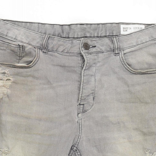 Denim & Co. Mens Grey Cotton Bermuda Shorts Size 34 in L10 in Regular Zip