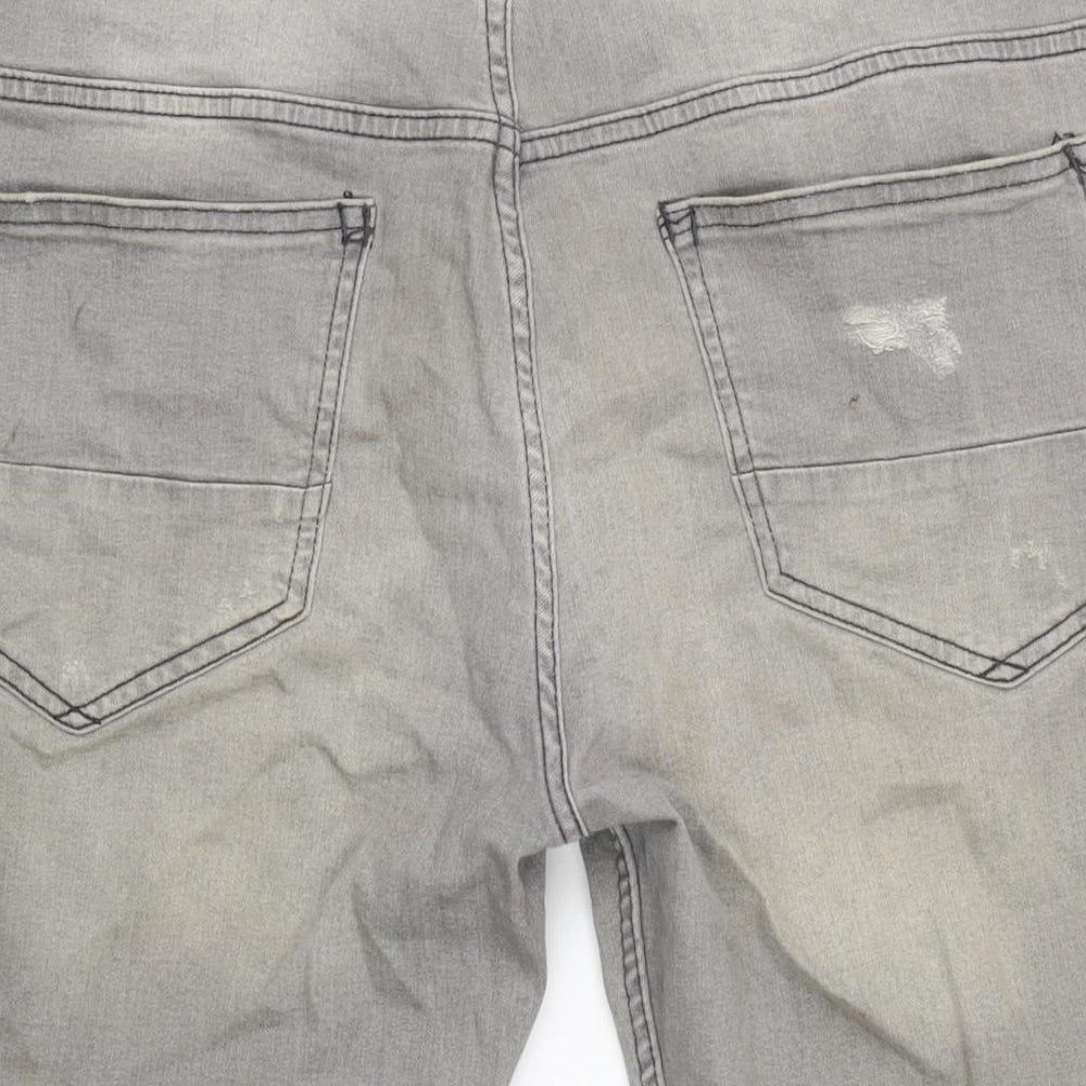 Denim & Co. Mens Grey Cotton Bermuda Shorts Size 34 in L10 in Regular Zip