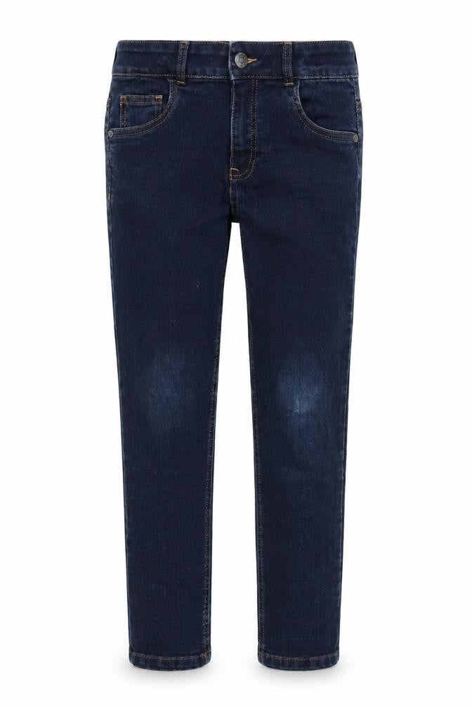 Bllue Zoo Girls Blue Cotton Tapered Jeans Size 10 Years L24.5 in Regular Zip