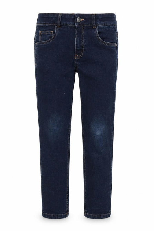 Bllue Zoo Girls Blue Cotton Tapered Jeans Size 10 Years L24.5 in Regular Zip