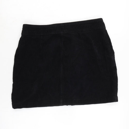 BDG Womens Black Cotton A-Line Skirt Size M Zip