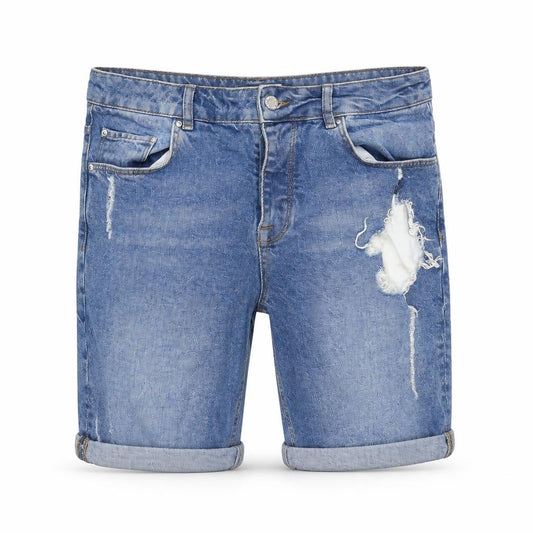 ASOS Mens Blue Cotton Biker Shorts Size 32 in L10 in Regular Zip