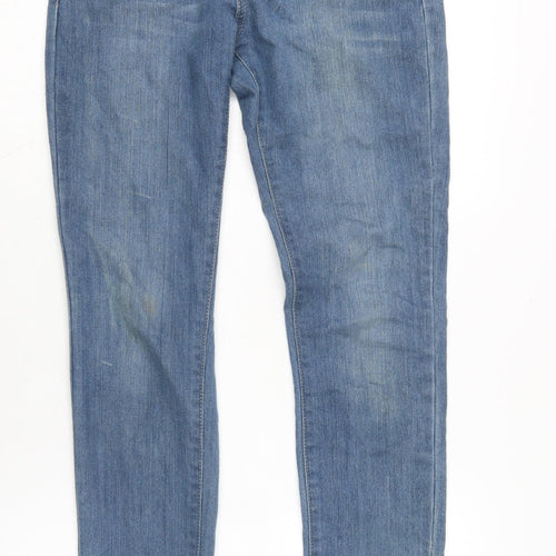 Denim & Co. Womens Blue Cotton Blend Skinny Jeans Size 10 L28.5 in Regular Zip