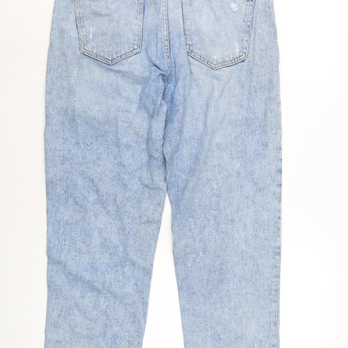 Zara Mens Blue Cotton Straight Jeans Size 32 in L27 in Regular Zip