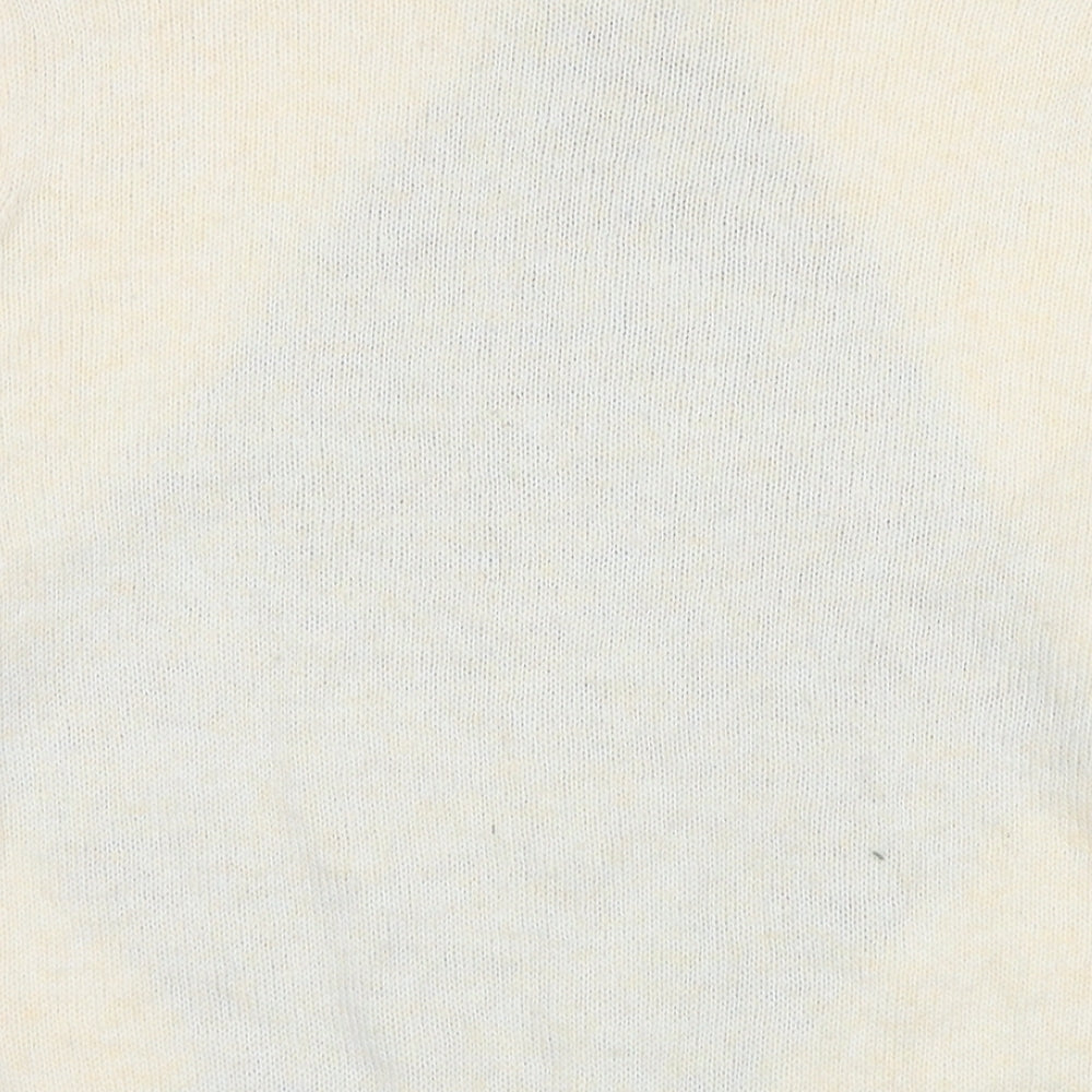 Marks and Spencer Womens Ivory Round Neck Argyle/Diamond Acrylic Pullover Jumper Size L