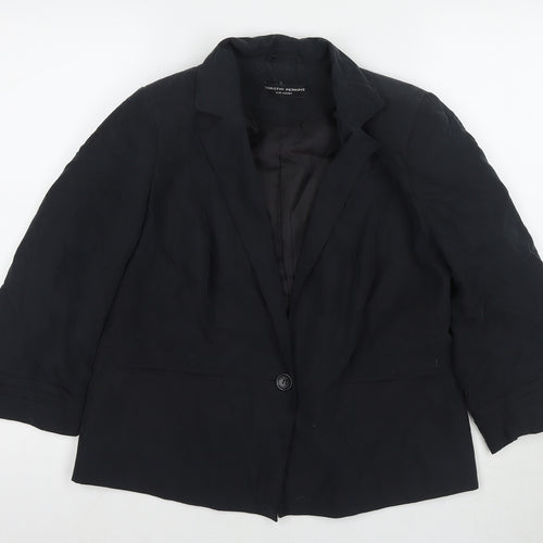 Dorothy Perkins Womens Black Jacket Blazer Size 14 Button