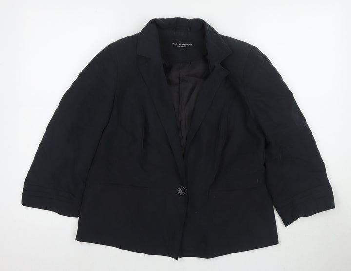 Dorothy Perkins Womens Black Jacket Blazer Size 14 Button