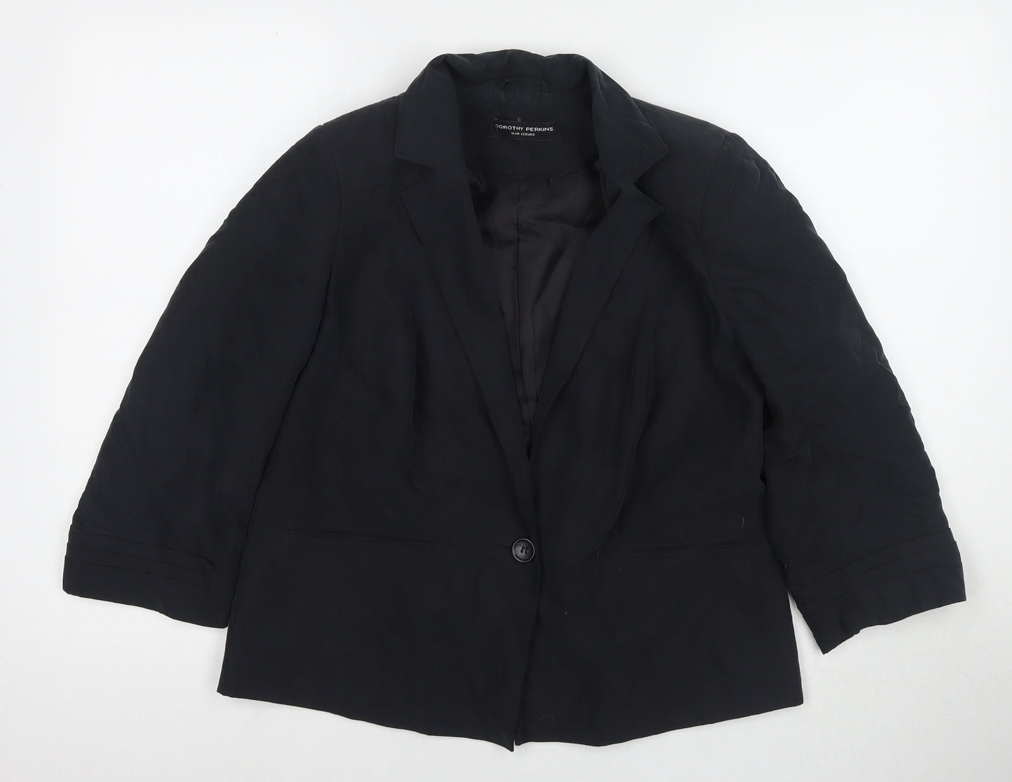 Dorothy Perkins Womens Black Jacket Blazer Size 14 Button