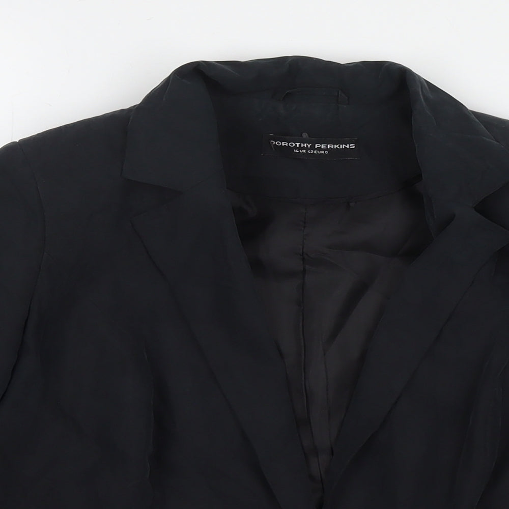 Dorothy Perkins Womens Black Jacket Blazer Size 14 Button