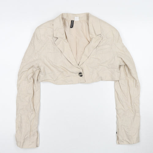 H&M Womens Beige Jacket Blazer Size XS Button