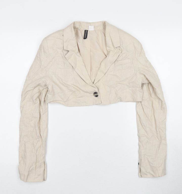 H&M Womens Beige Jacket Blazer Size XS Button