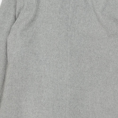 New Look Womens Grey Pea Coat Coat Size 8 Button