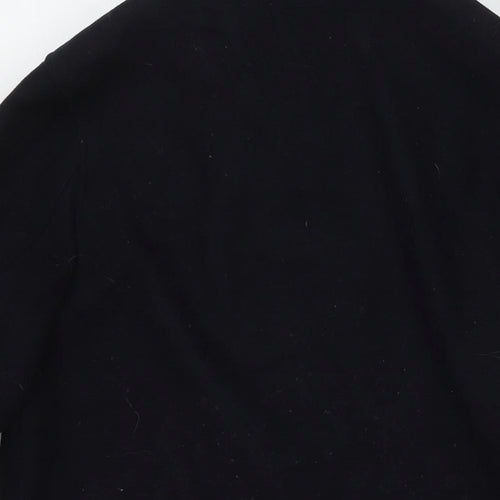 H&M Mens Black Overcoat Coat Size S Zip